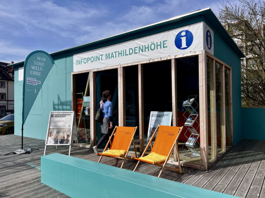 Infopoint Mathildenhoehe im Olbrichweg Darmstadt Marketing Anna Schuetz